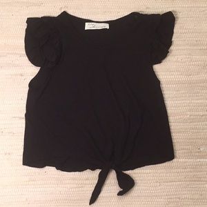 Black cap sleeves top